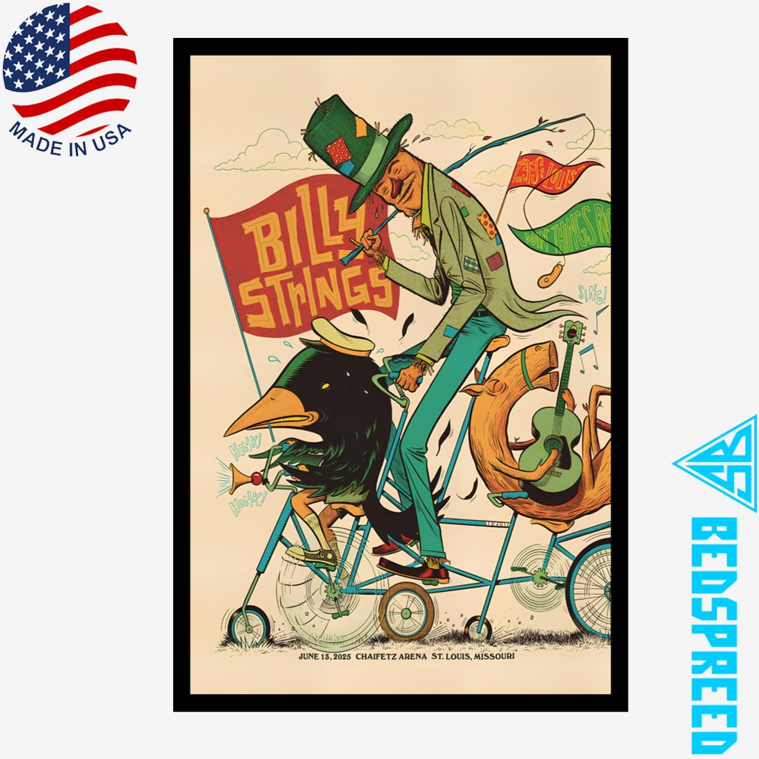 Billy Strings June 13 2025 Chaifetz Arena St Louis MO Poster