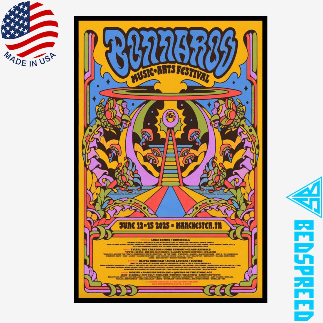 Bonnaroo Manchester TN 2025 Event Poster