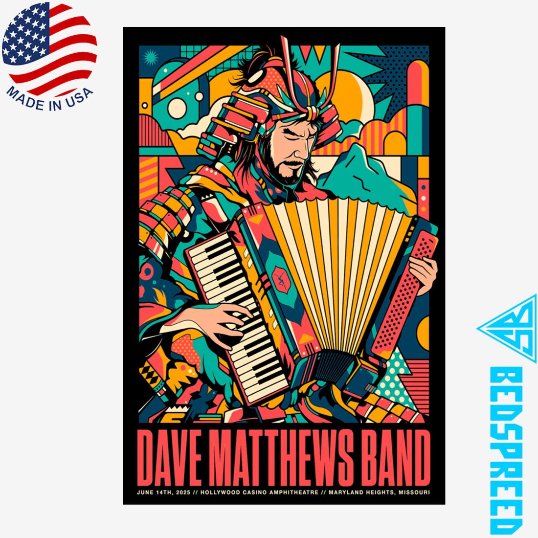 Dave Matthews Bands Maryland Heights MO 6 14 2025 Poster