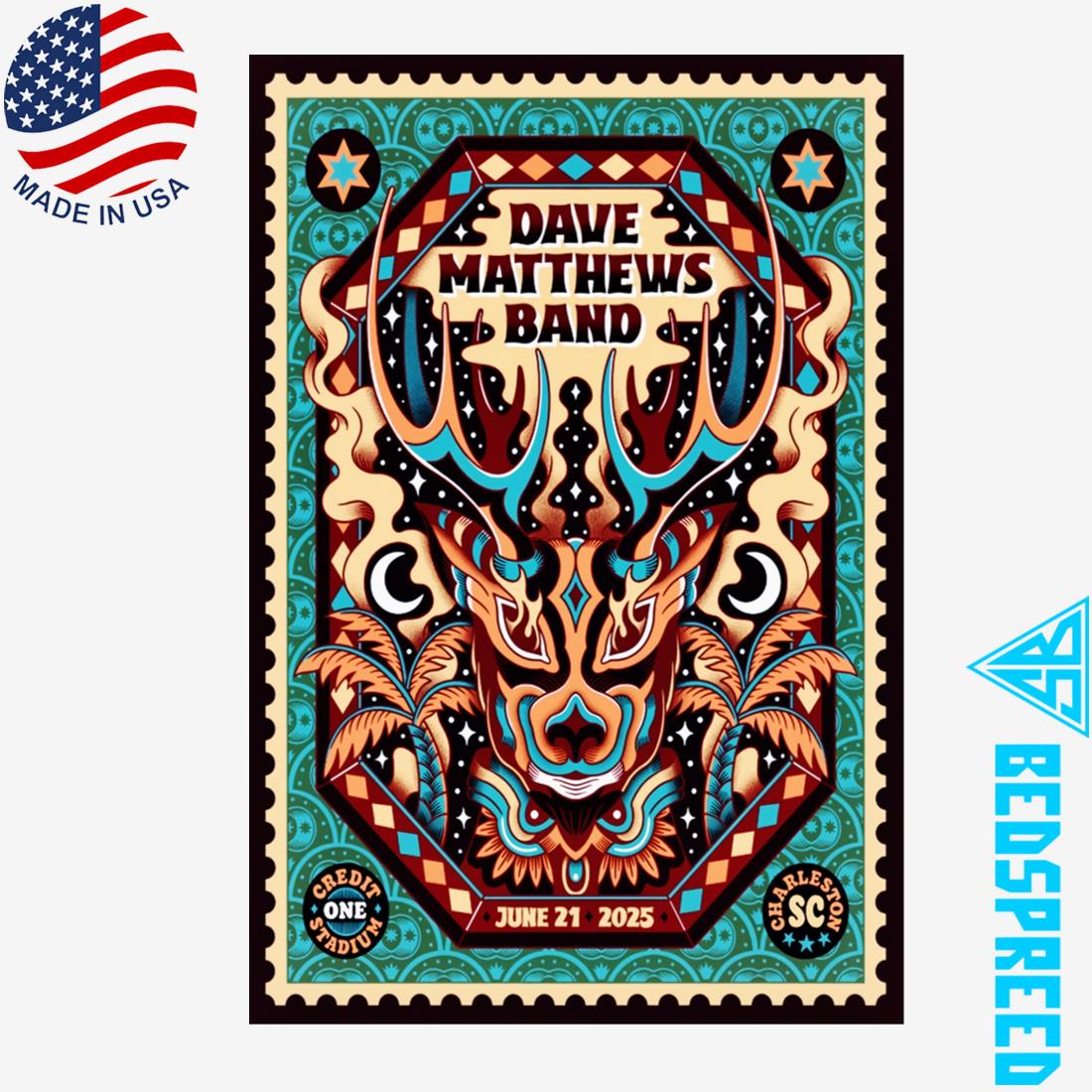 Dave Matthews Credit One Stadium Charleston SC Jun 21 2025 Poster