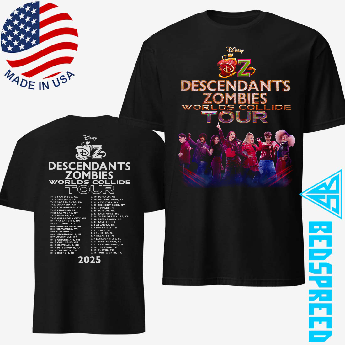 Descendants Zombies Worlds Collide Tour Tee