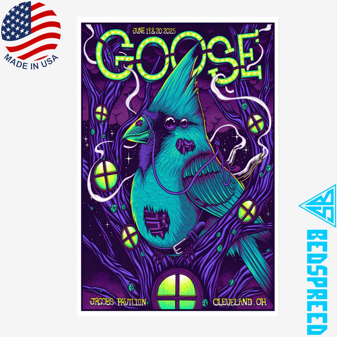 Goose Concert Poster Jacobs Pavilion Cleveland OH June 19-20 2025