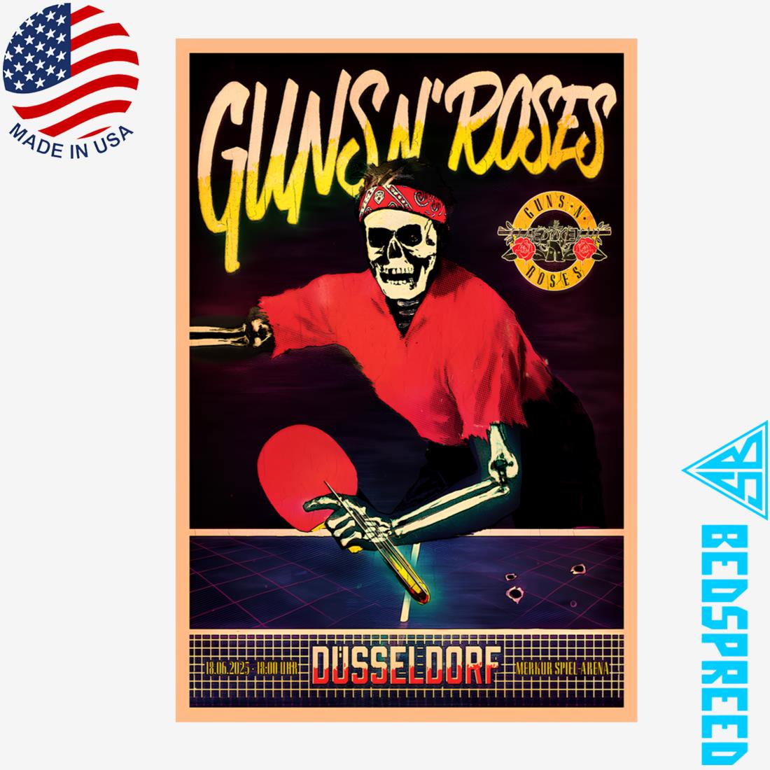 Gun N Roses Merkur Spiel-Arena June 18 2025 Tour Poster