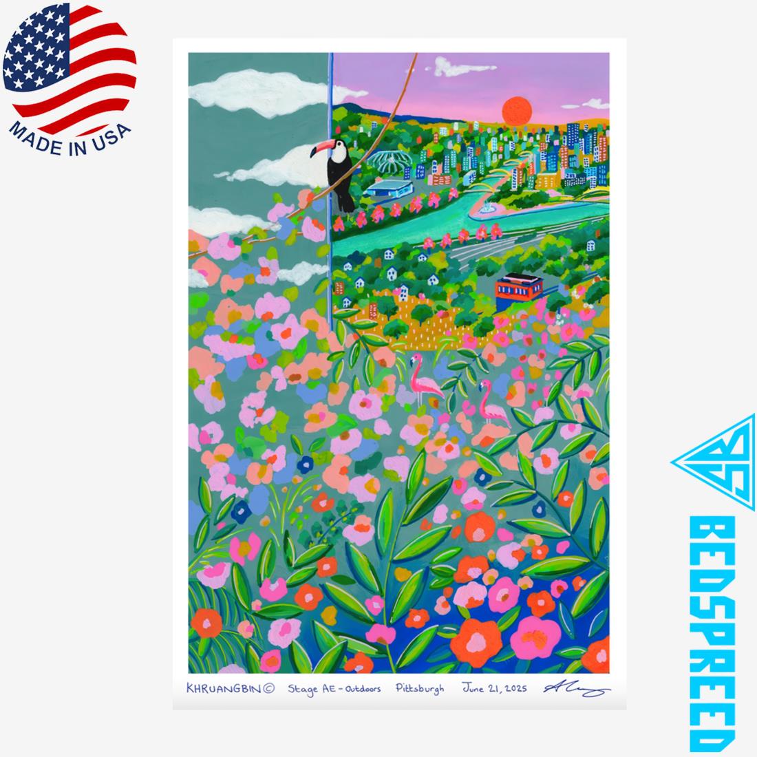 Khruangbin Stage AE - Pittsburgh, PA Jun 21 2025 Concert Poster