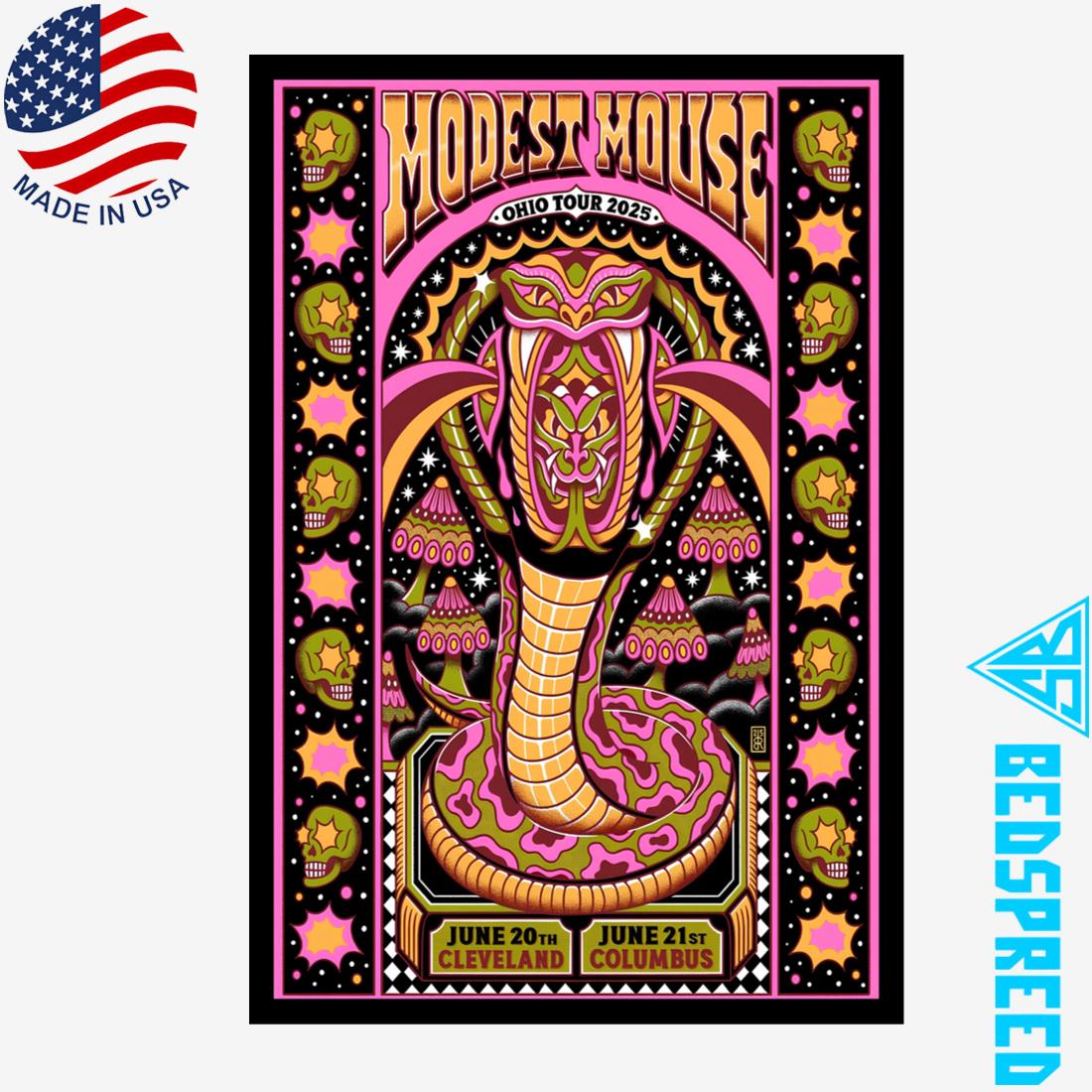 Modest Mouse Ohio Tour 2025 June 20 Cleveland Poster