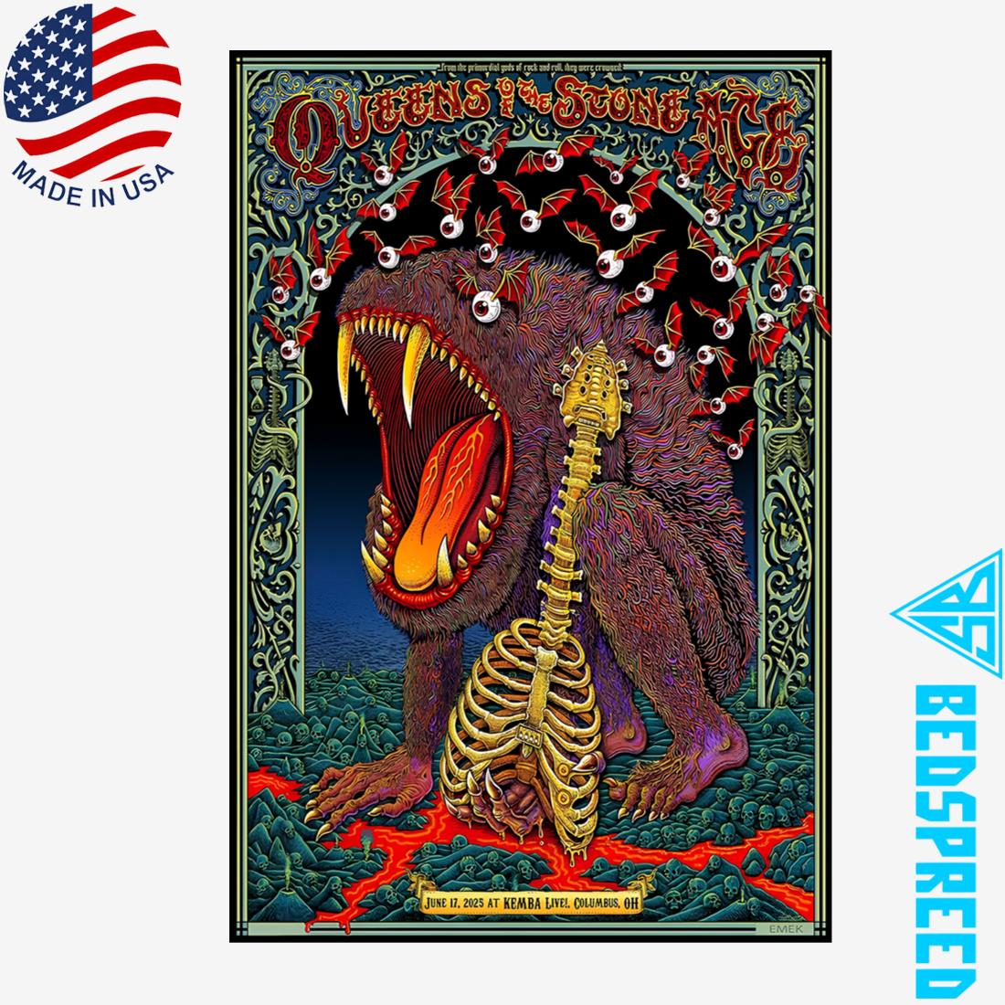 Queen Of The Stone Age June 17 2025 KEMBA Live! Columbus OH Poster