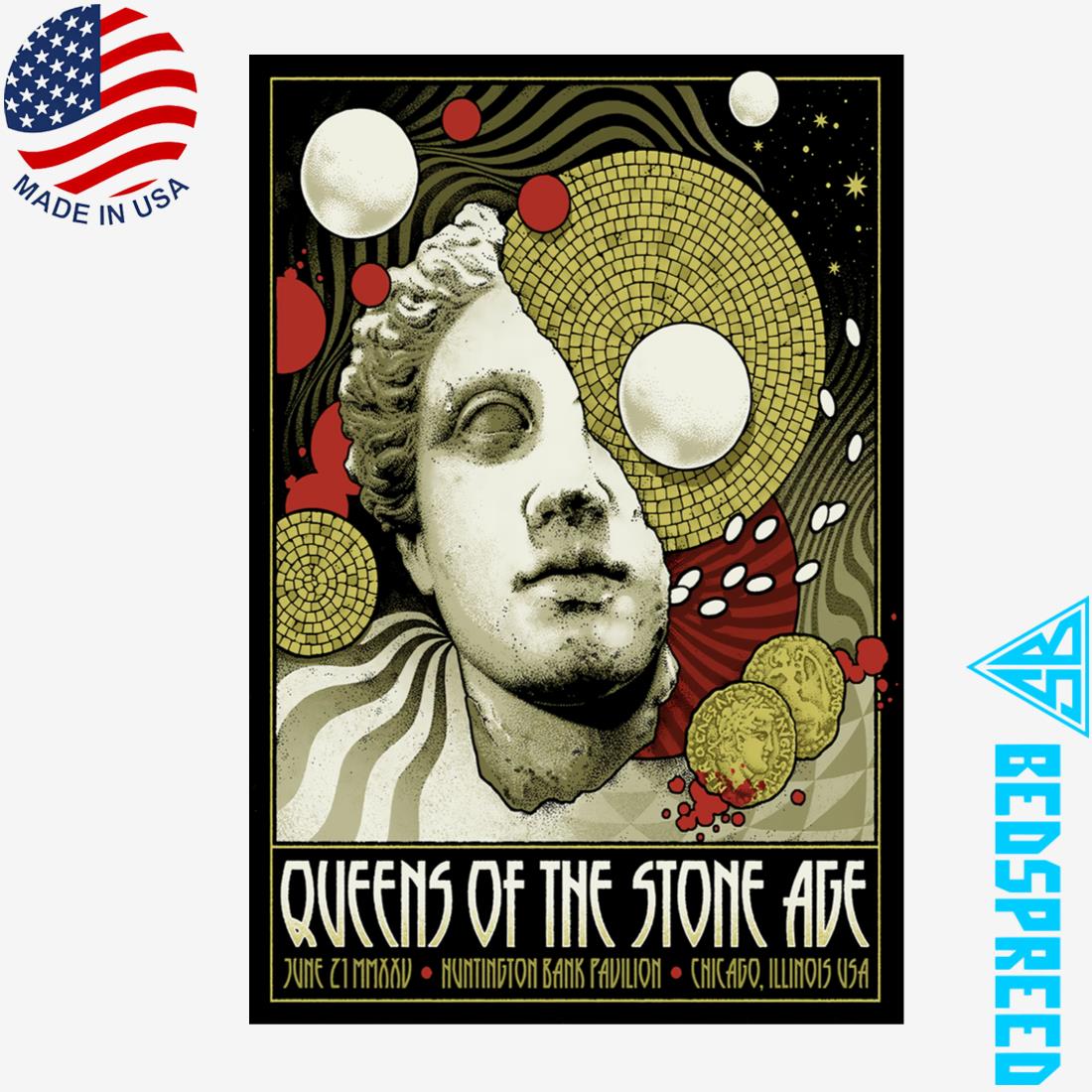 Queens Of The Stone Age Huntington Bank Pavilion Chicago, IL Jun 21 2025 Tour Poster
