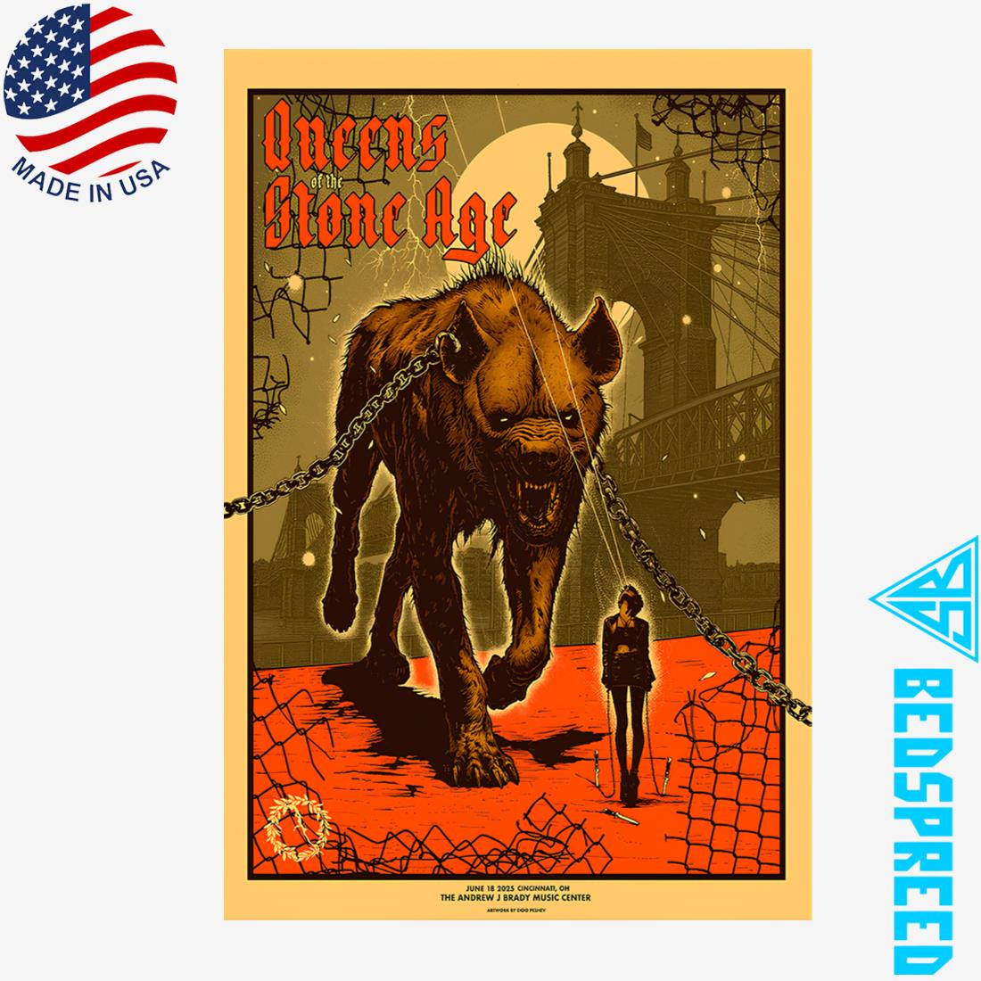 Queens Of The Stone Age June 18 2025 Brady Music Center Cincinnati OH Poster