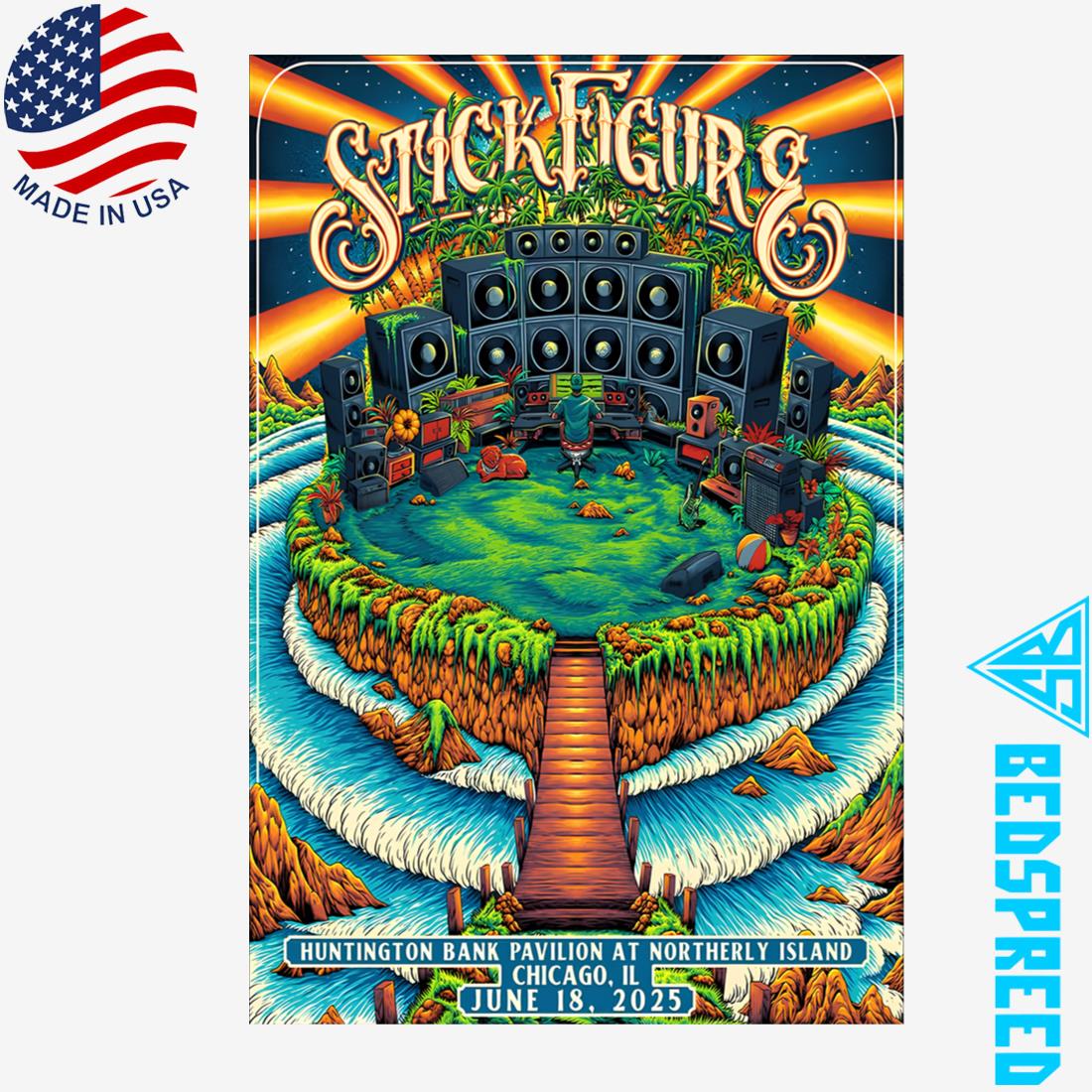 Stick Figure June 18 2025 Huntington Bank Pavilion at Northerly Island Chicago IL Poster