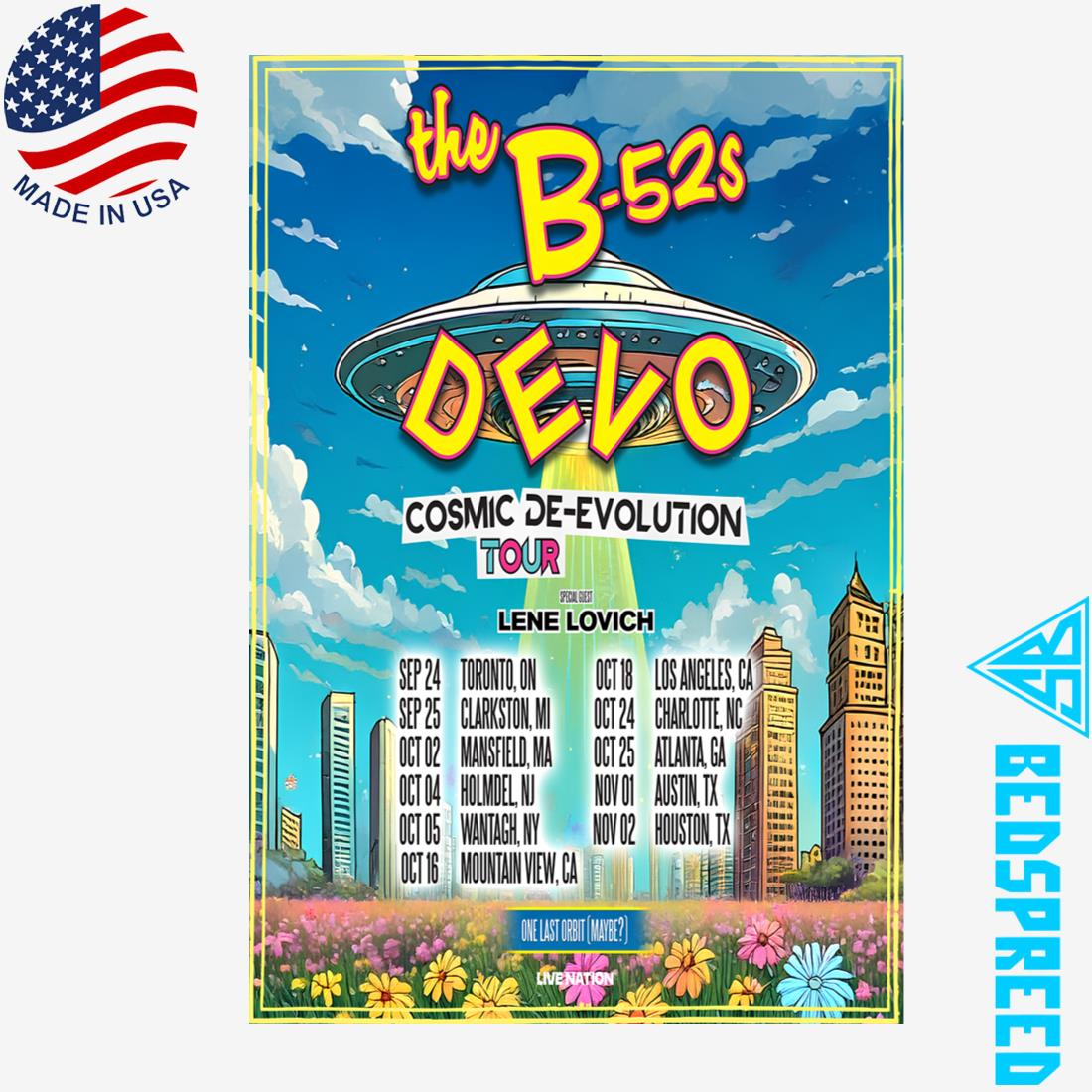The B-52s Cosmic De-Evolution Tour 2025 Poster