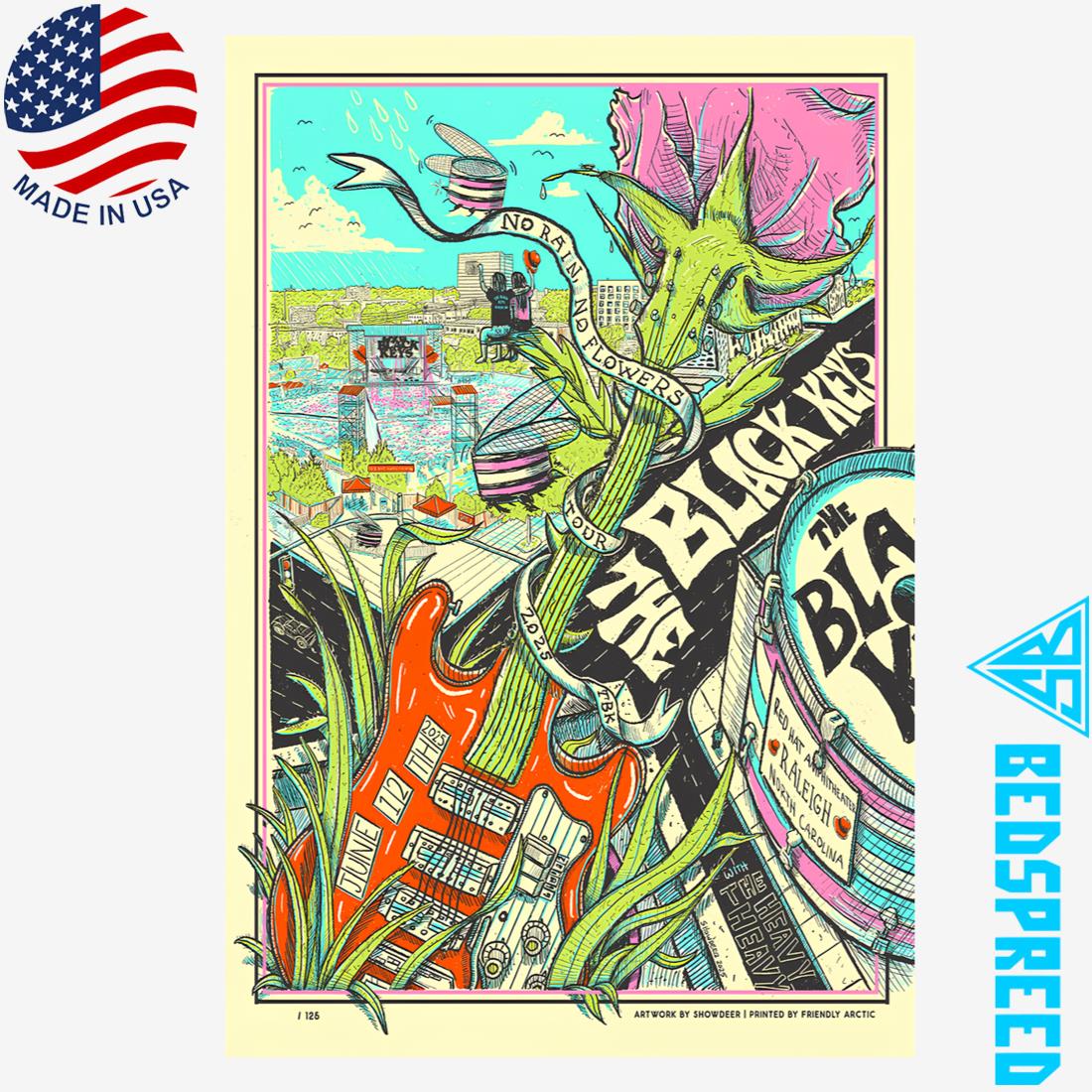 The Black Keys June 12 2025 Red Hat Amphitheater Raleigh NC Poster