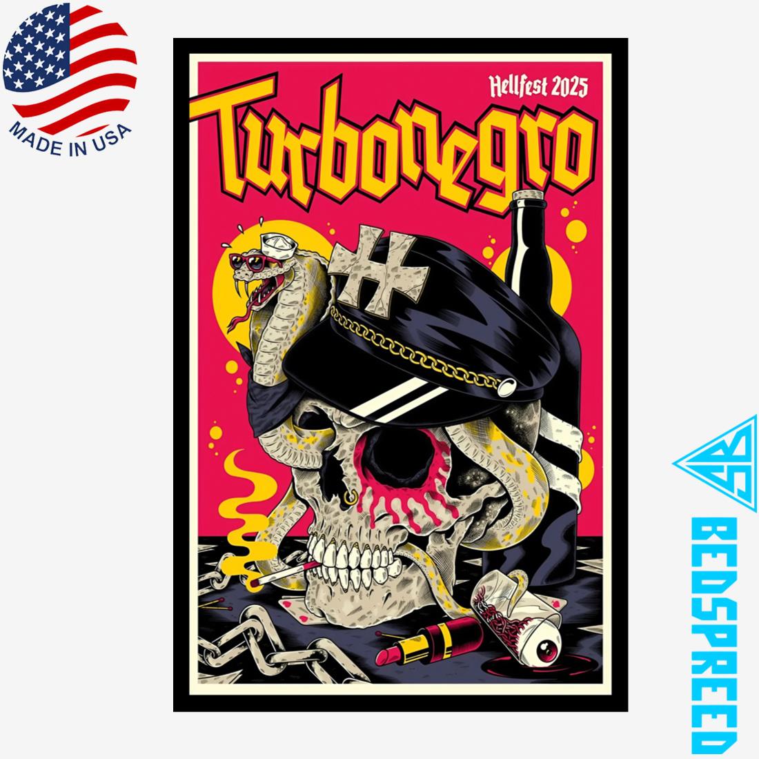 Turbonegro Hellfest 2025 Tour Poster