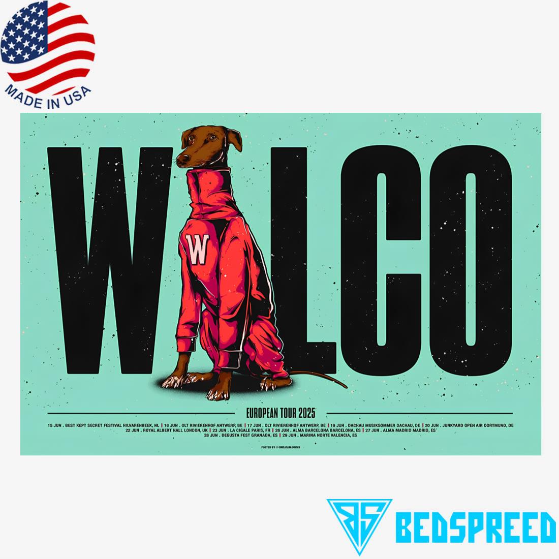 Wilco 2025 European Tour Poster