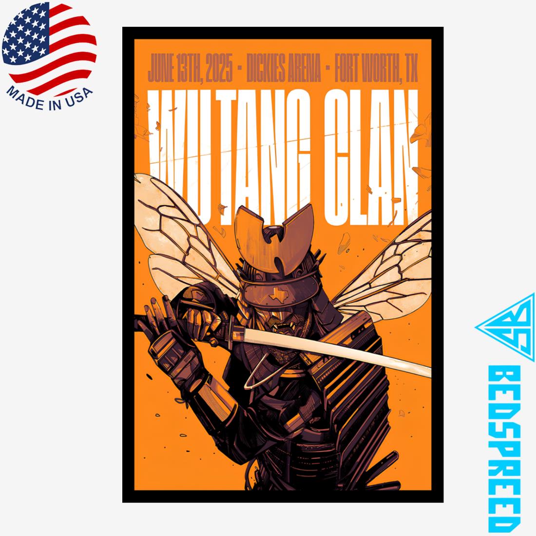 Wu Tang Clan June 13 2025 Dickies Arena Fort Worth TX Poster